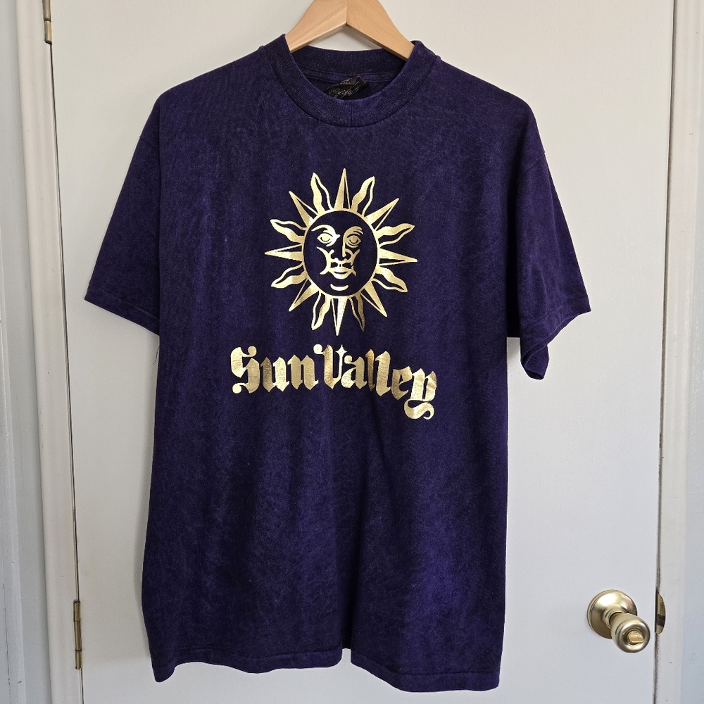 Vintage Purple Sun Valley Graphic T-Shirt Women's OS